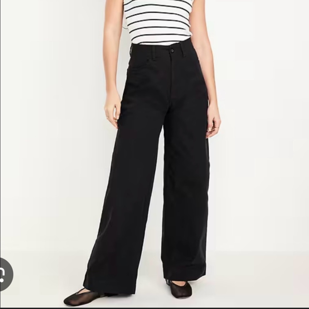 Old Navy NWOT mariner wide leg high rise five pocket sailor pants blackjack sz 6 - Picture 2 of 10